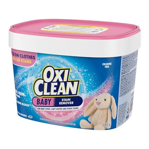 OxiClean All-Purpose Baby Enzyme Stain Remover Powder for Cloth Diapers, Bedding, Blankets, and Upholstery - Colour Safe, Chlorine Bleach, Fragrance Free, 1.36 kg — view 9