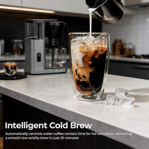 Kismile 8 Cup Drip Coffee Maker, SCA Certified Hot & Cold Brew Coffee Machine, Fast Heating to 197–205℉, 40 Min Keep Warm, Adjustable Flow Control, Easy to Clean — view 5