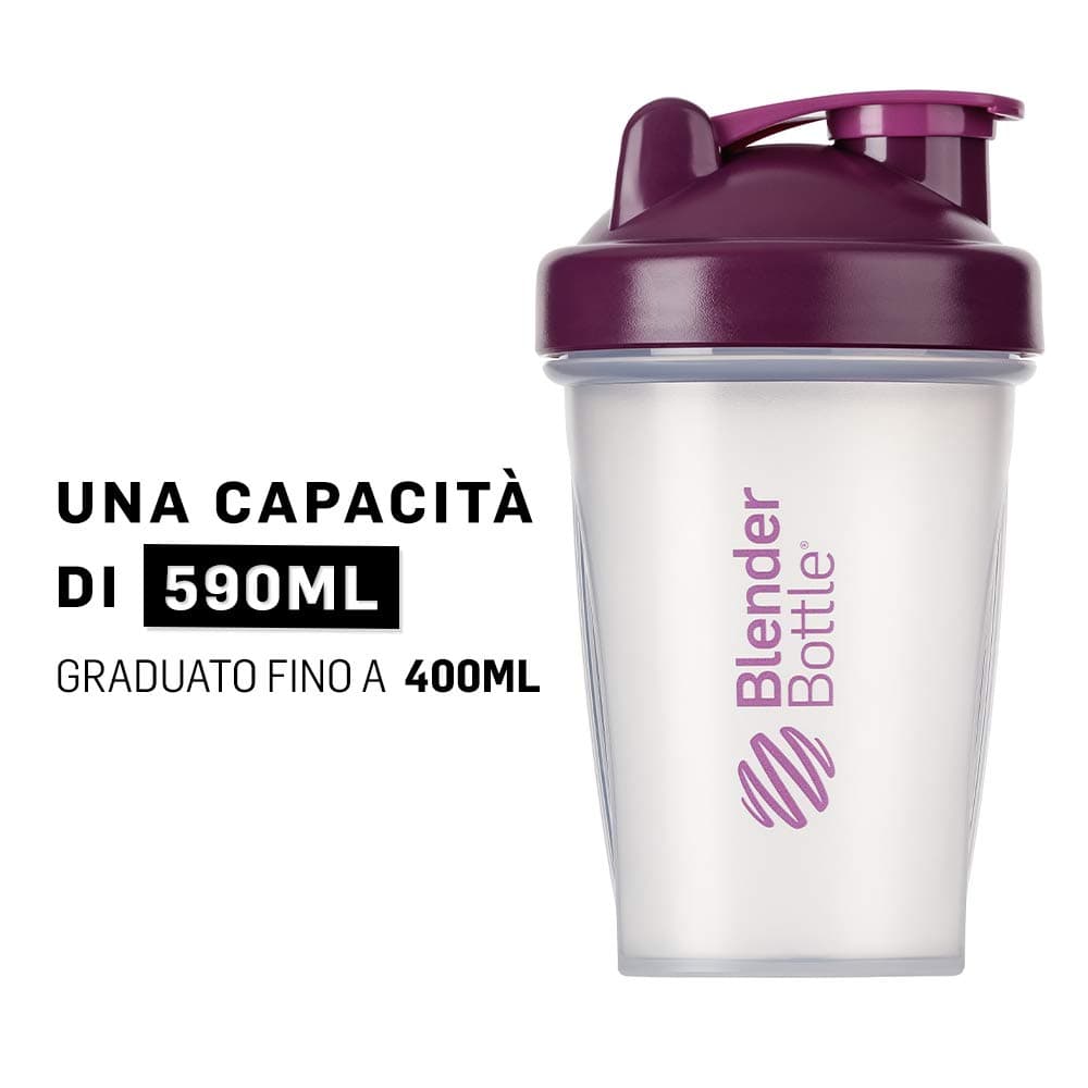 BlenderBottle Classic Botella de agua | Botella mezcladora de batidos de proteínas | con batidor Blenderball | libre de BPA | 590ml - blanco — view 4