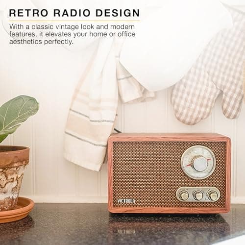 Victrola Willow - Retro Wood Bluetooth Radio, AM/FM - Walnut — view 5