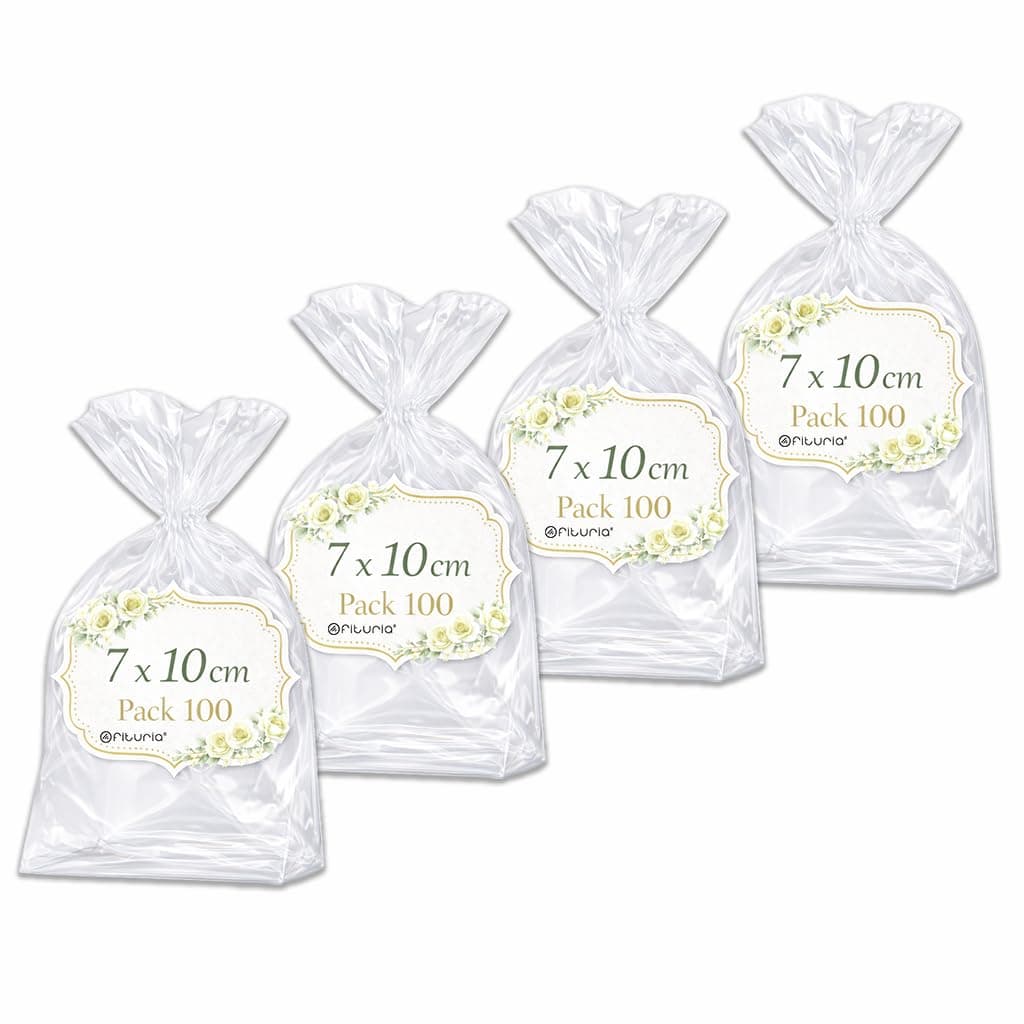 Ofituria Bolsas Celofán Transparente 10 x 15 cm, Bolsas Transparentes para Chuches y Regalos – Bolsas Plastico Transparente para Cumpleaños Infantiles, Galletas y Detalles, 1 Pack (100 Bolsas) — view 24