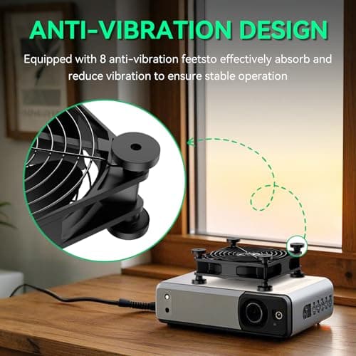 Easy Cloud 120mm USB Fan, USB Computer Fan with 3 Speeds Controller Small PC Cooling Fans for Cabinet Case Server TV Receiver Router DVR Xbox Cooler, 2Pcs — view 3