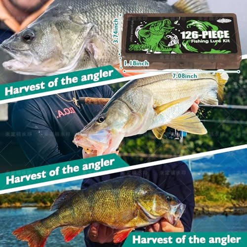 126/153-Pieces Fishing Lures Kit -VIBs/Frogs/Minnows/Soft Baits/Hooks & Weights,Fishing Tackle Box with Tackle Included for Freshwater and Saltwater (126-Pieces) — view 5