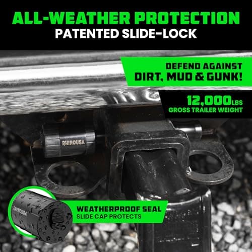 Rhino USA 2” Trailer Hitch Pin – Patented 5/8" Locking Receiver Pin for Class III/IV Hitches – Weatherproof, Anti-Theft, Debris-Protected – Tow Truck Ready – Black 1PK — view 2