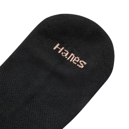 Hanes Women's 6-Pair Comfort Fit Ankle Socks, Black, 5-9 — view 3