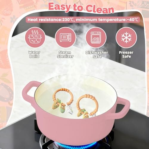 Easter Baby Teething Ring Toys for Baby, Silicone Teether with Textured Carrot, Bunny and Egg, BPA-Free, Safe and Soft for Chewing, Teething Toys for Easter Basket Stuffers&Easter Gifts, 0-12 Month — view 4