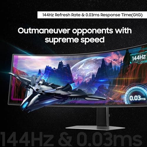Samsung 49" Odyssey OLED G9 (G91SD) Dual QHD QD-OLED G-Sync Compatible Curved Gaming Monitor, 144Hz, 0.03ms, AMD FreeSync Premium Pro, Ergonomic Stand, 3 Year Warranty, LS49DG910SNXZA — view 5