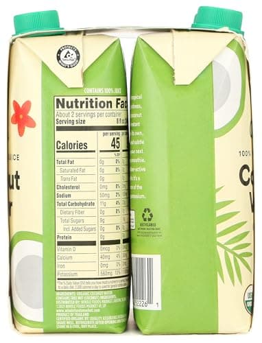 365 by Whole Foods Market, Organic Coconut Water, 100% Pulp-Free Juice, 16.9 Fl Oz per Carton, Pack of 4 — view 2