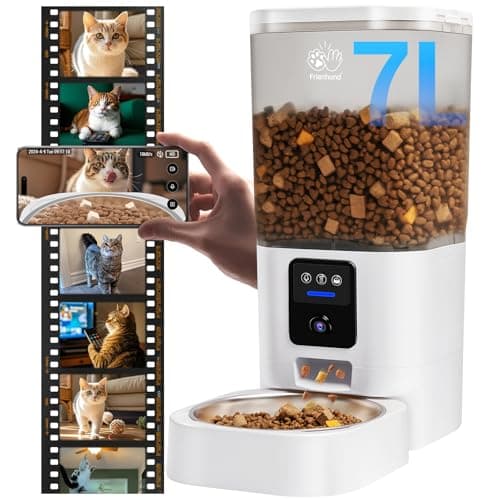 Automatic Cat Feeder with 2K Camera: 5G WiFi Automatic Dog Feeder with Night Vision,Cat Food Dispenser with 7L Large Food Storage Container for Multiple Pet,Detachable for Easy Clean -29 Cup(ACF100W)