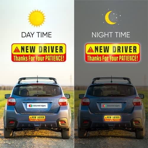 ASSURED SIGNS New Driver MAGNETIC Sign for Car, 3-Pack, 9.72" x 3.24" — view 4