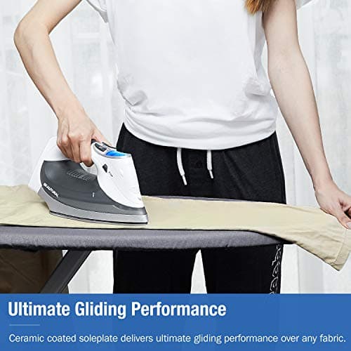 BEAUTURAL 1800-Watt Steam Iron with Digital LCD Screen, Double-Layer and Ceramic Coated Soleplate, 3-Way Auto-Off, 9 Preset Temperature and Steam Settings for Variable Fabric — view 4