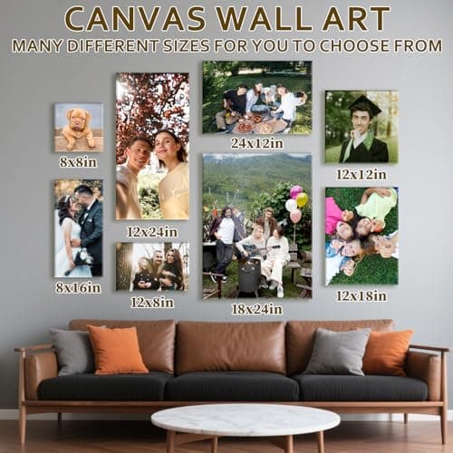 Custom Canvas Prints with Your Photos - Personalized Pictures Print, Customized Photo Gifts, Wall Art Poster Canvas Printing for Wedding, Family, Baby, Pets, Home Office Decor, Wrapped Frame 8x12 — view 5