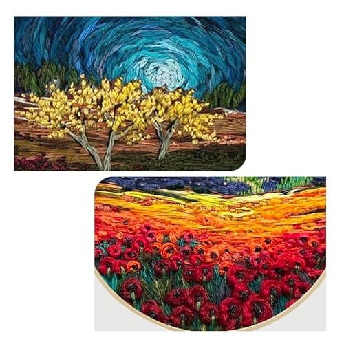 Maydear 4 Pack Embroidery Starter Kit with Pattern, Stamped Cross Stitch Kits for Beginners Adults with Embroidery Hoop and Instructions, Hand Embroidery Kit (Embroidery kit flower2) — view 8