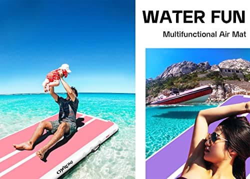 Tumble Track Mats for Gymnastics, Kids Air Gymnastics Mats for Tumbling Thick Inflatable Gymnastics Tumbling Track Mat 6.6/10/13/16.4/20ft Training Tumbling Mat with Electric Pump for Home/Water Fun — view 2
