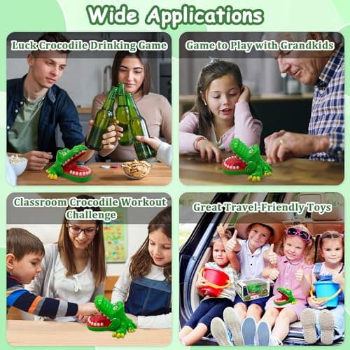 iShyan Crocodile Teeth Game for Kids Ages 4+, Alligator Tooth Game Push Teeth Down Toy, Funny Chomping Mouth Bite Surprise Games, No Batteries Travel Family Party Toy for Boys Girls — view 5