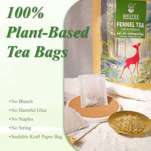 WT WEETEE Fennel Tea Bags 100 Count, 100% Natural & Pure Fennel Seeds Tea, Smooth & Sweet, No Sugar, Caffeine-Free — view 4