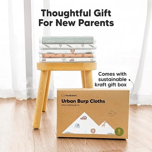 Organic Burp Cloths Baby Boy & Girl, 5-pack Cotton Burp Rags (Wilderness) — view 8