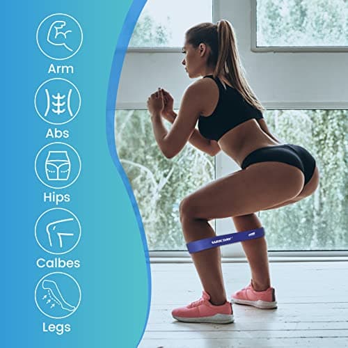 WIKDAY Resistance Bands for Working Out Exercise Loop Bands Workout Bands Set for Men Women Body Stretching, Training, Home Workout, Physical Therapy, Booty Legs, Set of 5 (Blue) — view 3