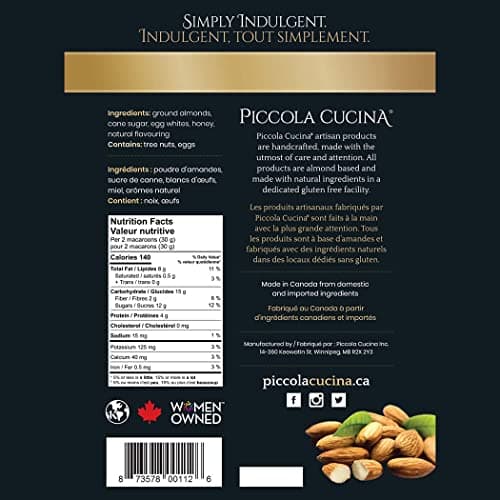 Piccola Cucina Regali Amaretti Italian Almond Macaroon Cookies - 136 g - Gluten Free, Dairy Free