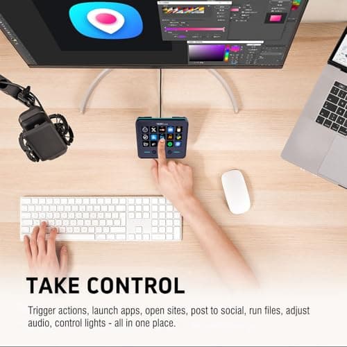 VSDINSIDE Macro Keypad, Stream Controller Deck Gaming Streaming Shortcut Keyboard, 18 Programmable Keys Customizable Visual AI Pad USB Soundboard for OBS, YouTube, Desk Office Setup, Laptop, PC, Mac — view 4
