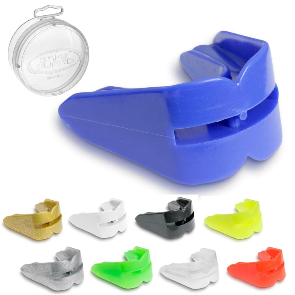 GAME GUARD - Protector bucal DOBLE/Protector de encías - para dientes superiores e inferiores - Protector bucal, Aprobado por CE, Boxeo, MMA, Deportes