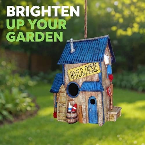 Spoontiques 10187 Bait Shop Birdhouse, Blue