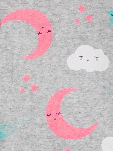 Simple Joys by Carter's Baby Girls' 3-Pack Snug-Fit Footed Cotton Pajamas, Ballerina/Moon/Bee, 6-9 Months — view 4