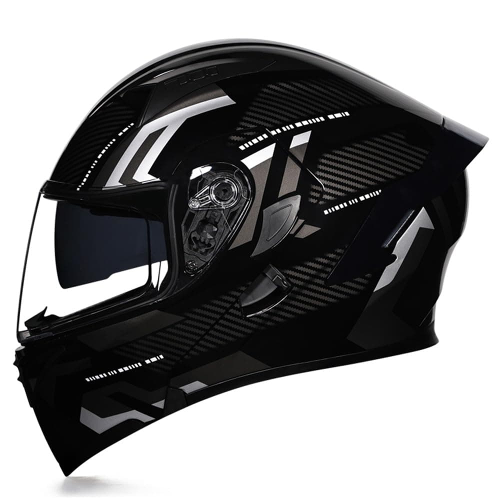 Full Face Flip Up Motorcycle Modular Helmet Integrated Motorbike Dual Visor for Adults Men Women Moped Street Racing DOT Approved — view 34