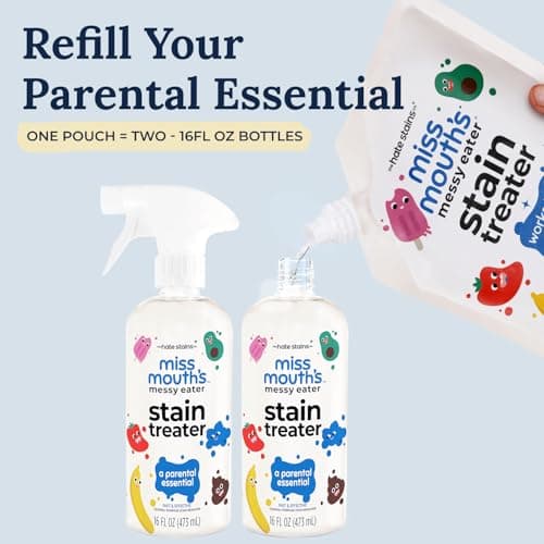 Miss Mouth's Messy Eater Stain Treater - 32oz Refill - Newborn & Baby Essentials - No Dry Cleaning Food, Grease, Coffee Off Laundry, Underwear, Fabric — view 2