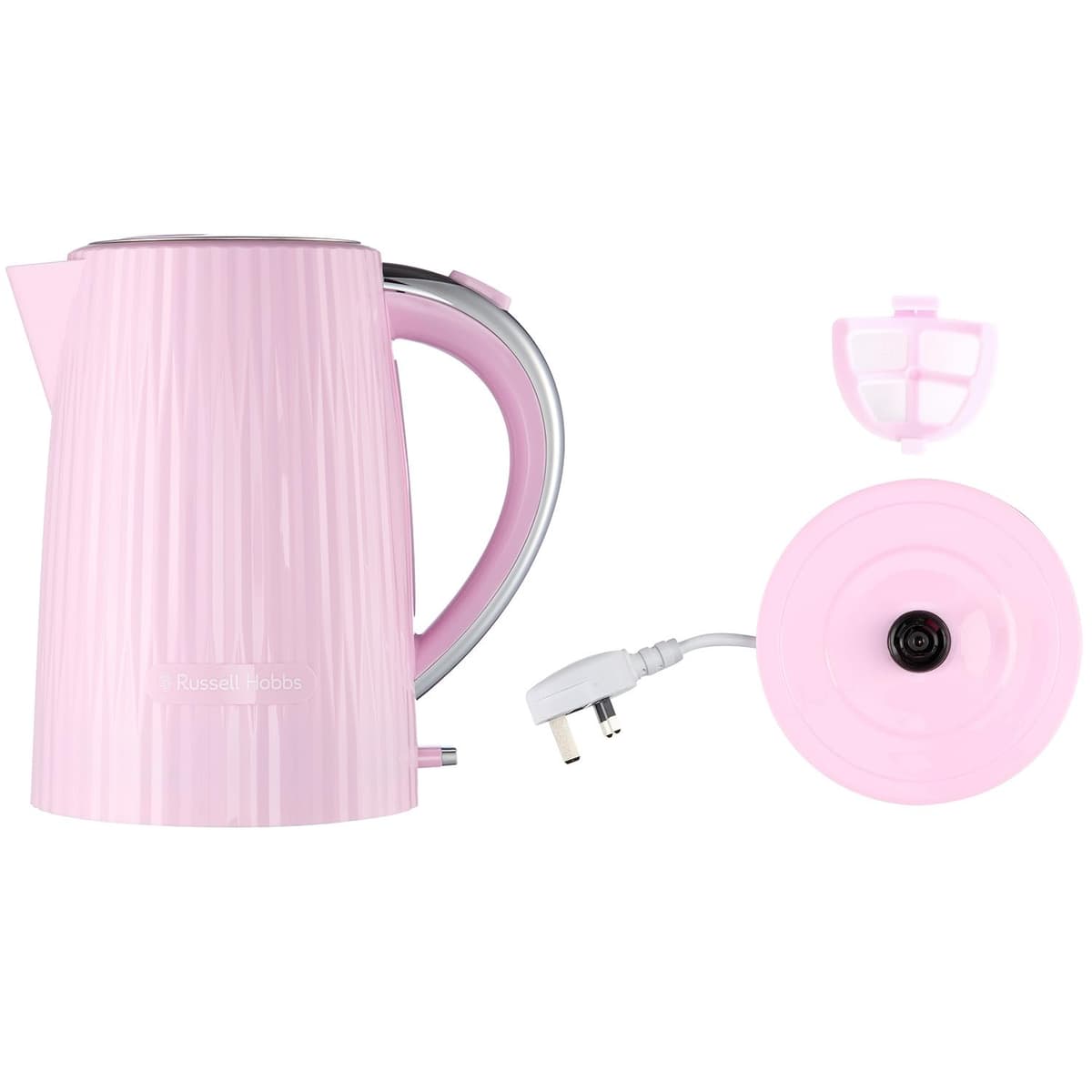 Russell Hobbs Electric Kettle (Hot Water, Tea or Coffee, 1.7L, Push to open lid, Perfect pour spout, Removable washable filter, Illuminated switch, Chrome accents, Raspberry, 3000W) Eden 27362 — view 8