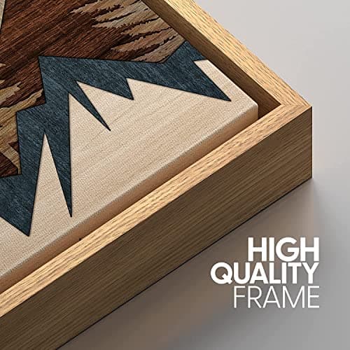 SIGNFORD Mountain Framed Wall Art, Abstract Wall Art, Rustic Wall Art, Forest Wall Art, Landscape Wall Art - 16"x24"x3 Panels — view 3