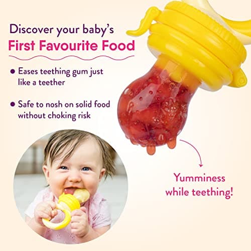NatureBond Baby Food Feeder/Fruit Feeder Pacifier (2 Pack) - Infant Teething Toy Teether | Includes Additional Silicone Sacs — view 3