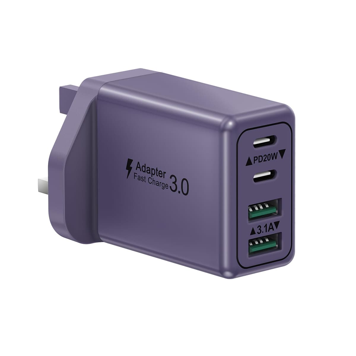USB C Plug, 40W 4-Port Fast Charger Plug UK Dual Port PD Power Adapter +QC Multi Mains Wall Charger Type C Charging Plug for iPhone 16 15 14 13 12 11 Pro Max Plus XS XR SE,Samsung, iPad, AirPods — view 10