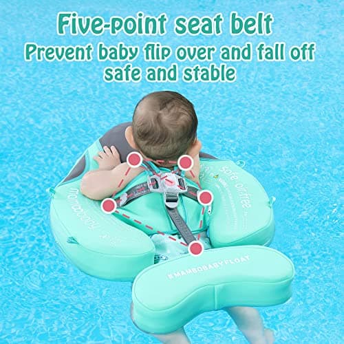 Mambobaby Float Baby Swim Float with Canopy, Non-Inflatable Solid Baby Float, Upgrade Soft Skin-Friendly Fabric Material Infant Swim Float for Boys and Girls Toddler (Special Edition Pink) — view 4