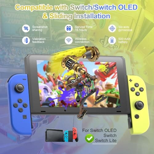 KOTILE Switch Controller,Left Right Gamepad Compatible with Switch/Lite/OLED,Controllers Supports Screenshot/Wake-up Function/Motion Control(CABY) — view 4