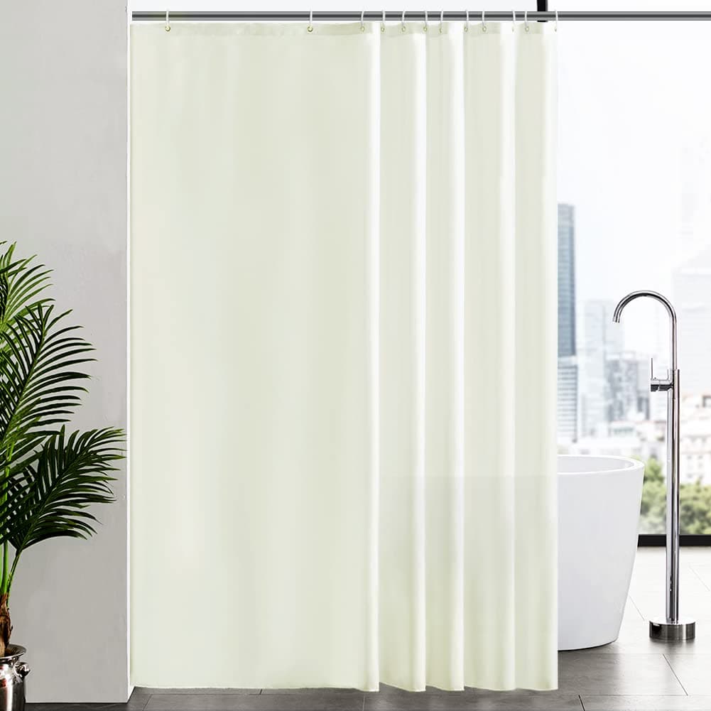 Furlinic Navy Shower Curtain Anti Mould Resistant Waterproof Bathroom Curtains Washable Polyester Fabric 90x180cm with Weight Tape for Bath Wet Room 35x72 Inch. — view 88
