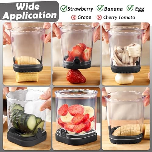 Creative Strawberry & Fruit Slicer - Detachable Cutter with Push Plate (Black) — view 5