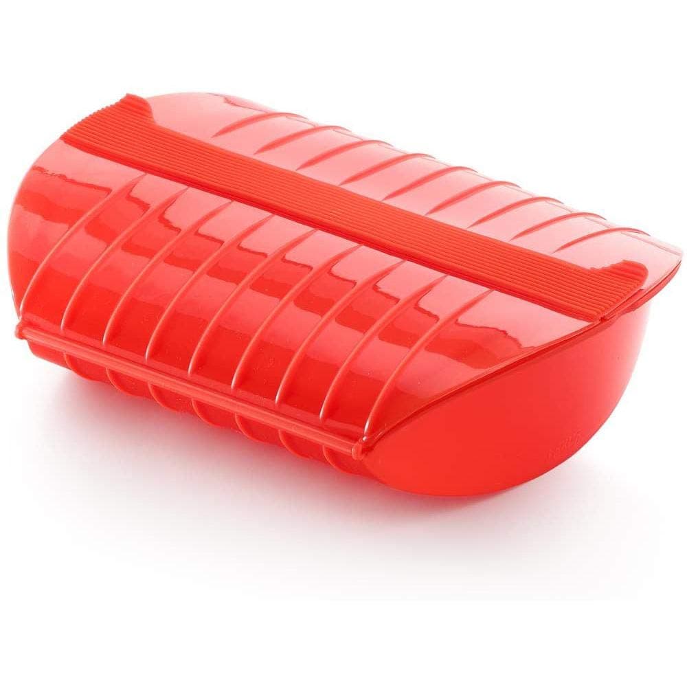 Lékué Estuche de vapor, Sin bandeja, silicona platino Rojo, 1-2 personas, 650 ml — view 12