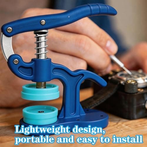 Watch Press Tool Kit, Watch Back Case Closer & Repair Tool | Blue Plastic Presser with 12 Dies (5-50mm) for Watchmakers, Repair & Battery Changes — view 3