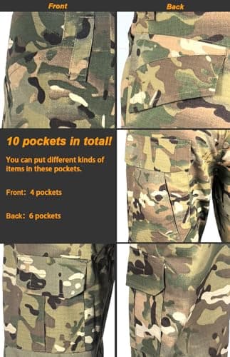 HANSTRONG Gear Military Army Tactical Airsoft Paintball Shooting Pants Combat Men Pants Knee Pads BK(M) — view 5