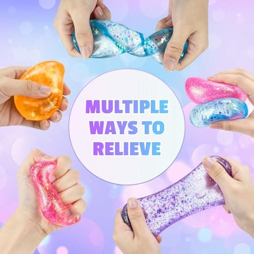Drop Squishy Stress Balls,Raindrop Squishy Cube Squishies Anxiety Stress Relief Ice Squishy Malt Balls,Soft Sensory Calming Toys for Kids Teens, Party Favors & Classroom Prizes for Kids - Orange — view 3
