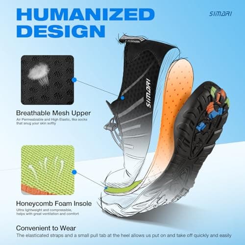 SIMARI Water Shoes for Women Men - Barefoot Quick-Dry Aqua Socks | Lightweight Swim Shoes for Surfing, Swimming, Beach Sports, Kayaking, Diving | Non-Slip Design — view 5