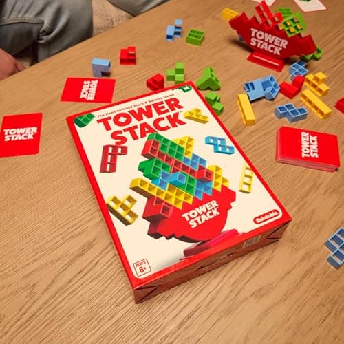Tower Stack by Relatable - PAL Award 2025 Winner, Exciting Tower Game for Family Game Night, Building Toys for Kids - Includes 44 Cards, 32 Blocks, 1 Tower Body, Stand and Instructions — view 5