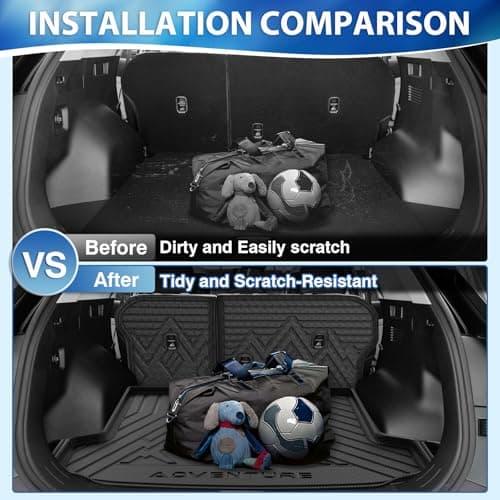 FIILINES Cargo Mat for Kia Sportage 2023-2026, All Weather Trunk Cargo Liner with Backrest Liner Sportage Accessories Black (Both Sides can be Trimmed) — view 2