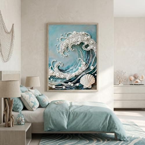 GEMFAMILY 5D Diamond Art Pearl Painting Kits for Adults,Special Shape Diamond Art Kits for Wave, DIY 3D Plastic Pearl Painting Kit for Home Wall Decoration 12 × 16 inch — view 2