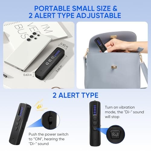 AI Hidden Camera Detector, Anti-Spy Camera Finder RF Signal & WiFi Scanner Hidden Devices Detector for GPS Trackers, 4 Modes for Hotel, Bathroom, Office, Car Travel Security (Black) — view 4