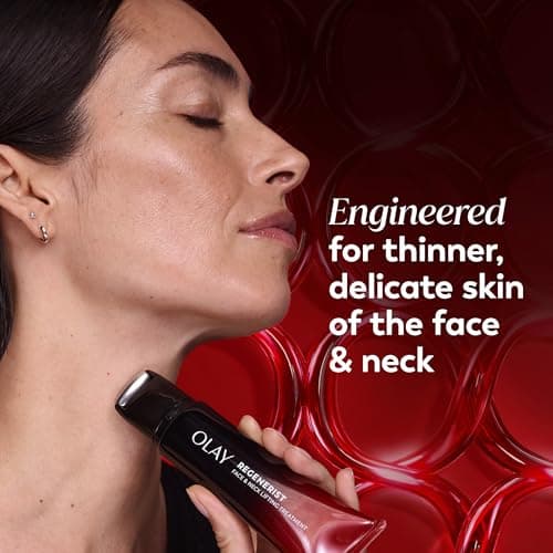 Olay Regenerist Neck and Face Roller, Neck Cream for Tightening and Firming, Anti-Aging Moisturizer for Women, Anti-Wrinkle Serum, Face Lift Cream, Cooling, Fragrance-Free, Hexa-Repair & NAD+, 1.7oz — view 8