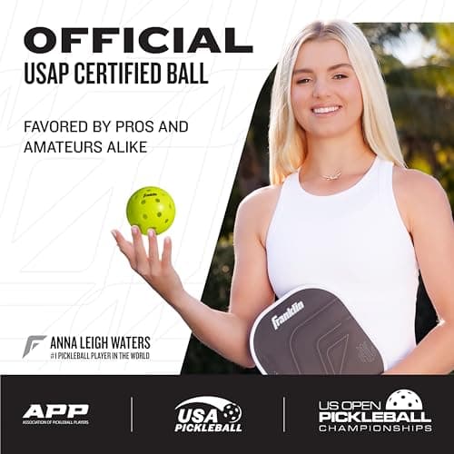 Franklin Sports Outdoor Pickleballs - X-40 Pickleball Balls - USA Pickleball (USAPA) Approved - 100 Bulk Pack Outside Pickleballs - Yellow - US Open Ball