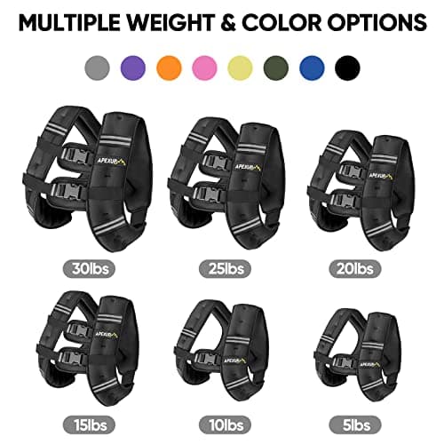 APEXUP 15lbs Weighted Vest Men Women, Weight Vest for Women Workout Equipment for Strength Training Running (Black) — view 2
