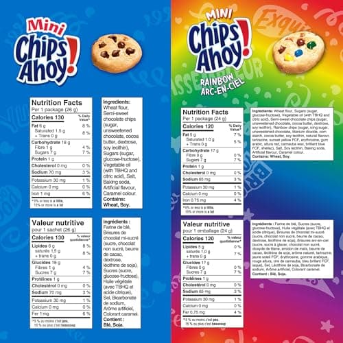 Mini OREO and CHIPS AHOY!, 24 Snack Packs (individually wrapped), School Snacks, Chocolate Chip, Sandwich Cookies, Variety Pack, Lunchbox Sweet Treat, 600 g